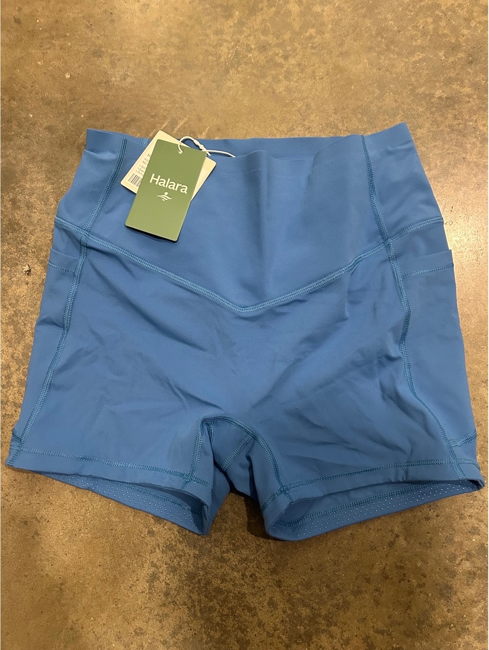 Halara UltraSculpt biker shorts blue